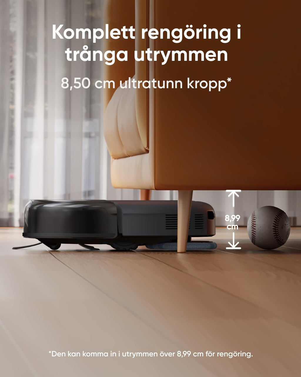 eufy Robotdammsugare Omni C20 med Allt-i-ett-station, Auto Emptying, Mop Washing och Drying för Hands-Free Cleaning, 7,000 Pa Kraftfull sugkraft, 8,5 cm ultratunn kropp, Robotdammsugare och Mop Combo