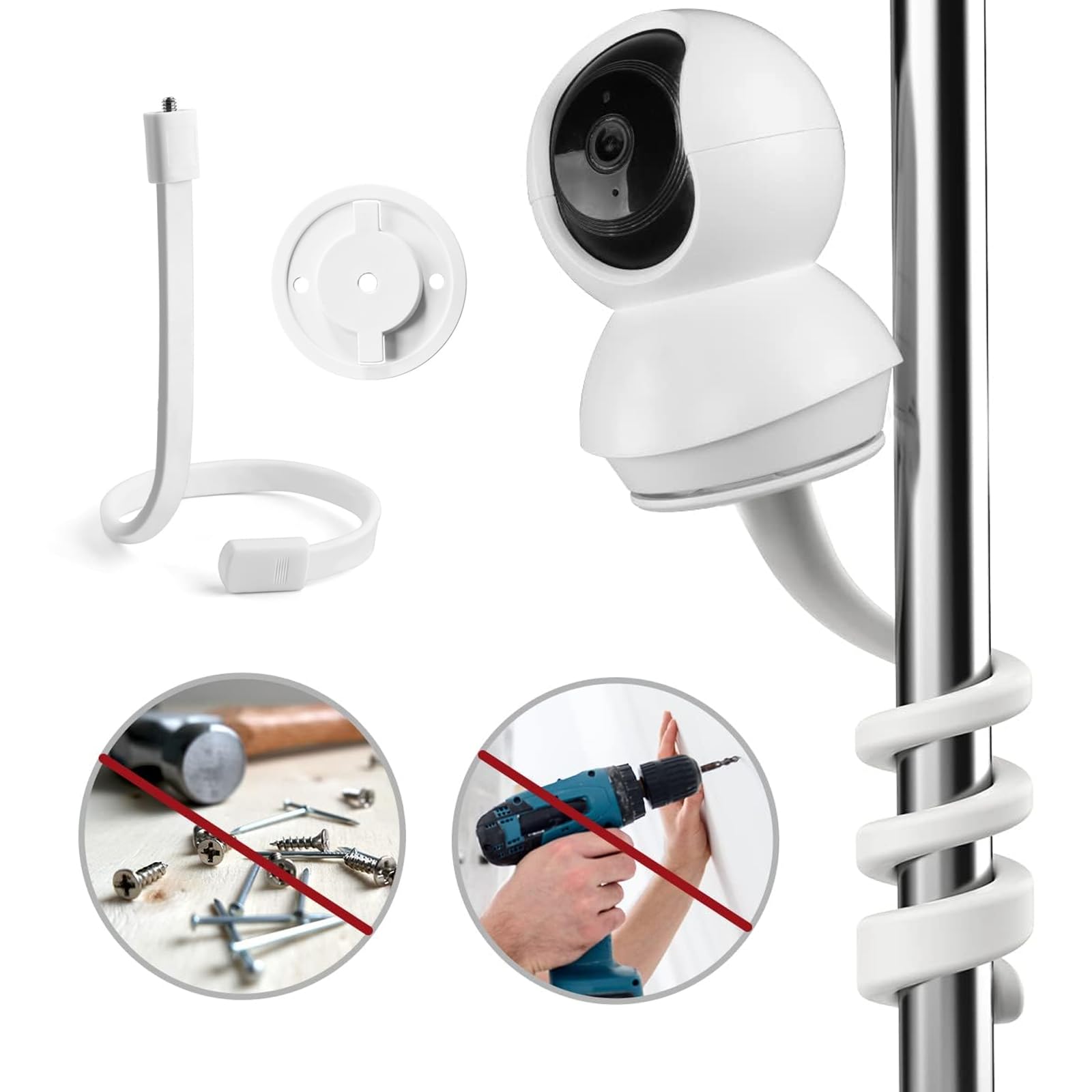 1 set kamerahållare för Tapo C200/C210/C211/C212/C220/C225/C201/C202/C222/C230, babymonitorhållare, flexibelt stativ för babymonitor, inomhusövervakning, babykamera