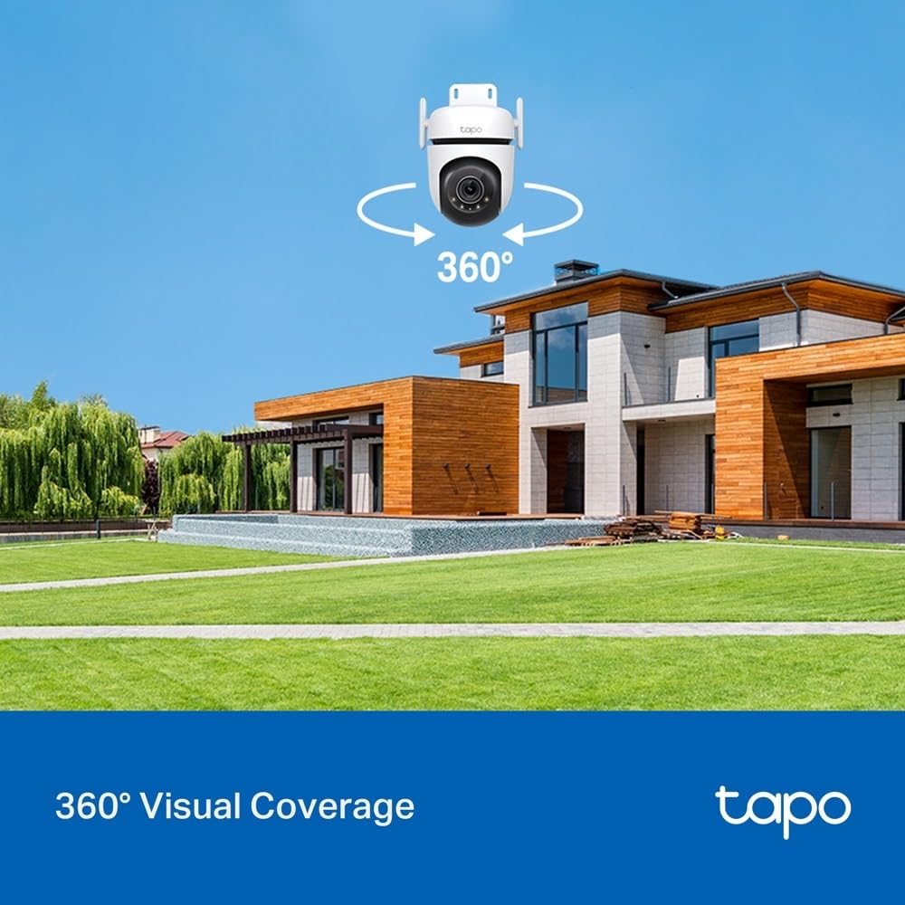 Tapo C520WS 360° utomhus WiFi-övervakningskamera 2K 4MP QHD Starlight-färgnattsyn AI-detektering rörelsespårning IP66