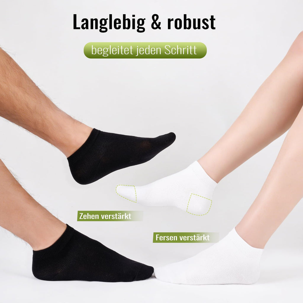 SukModen Bambu sneakers strumpor män kvinnor 43–46, 12 par luktfria korta mjuka sneakerstrumpor andas herrstrumpor svart vit grå