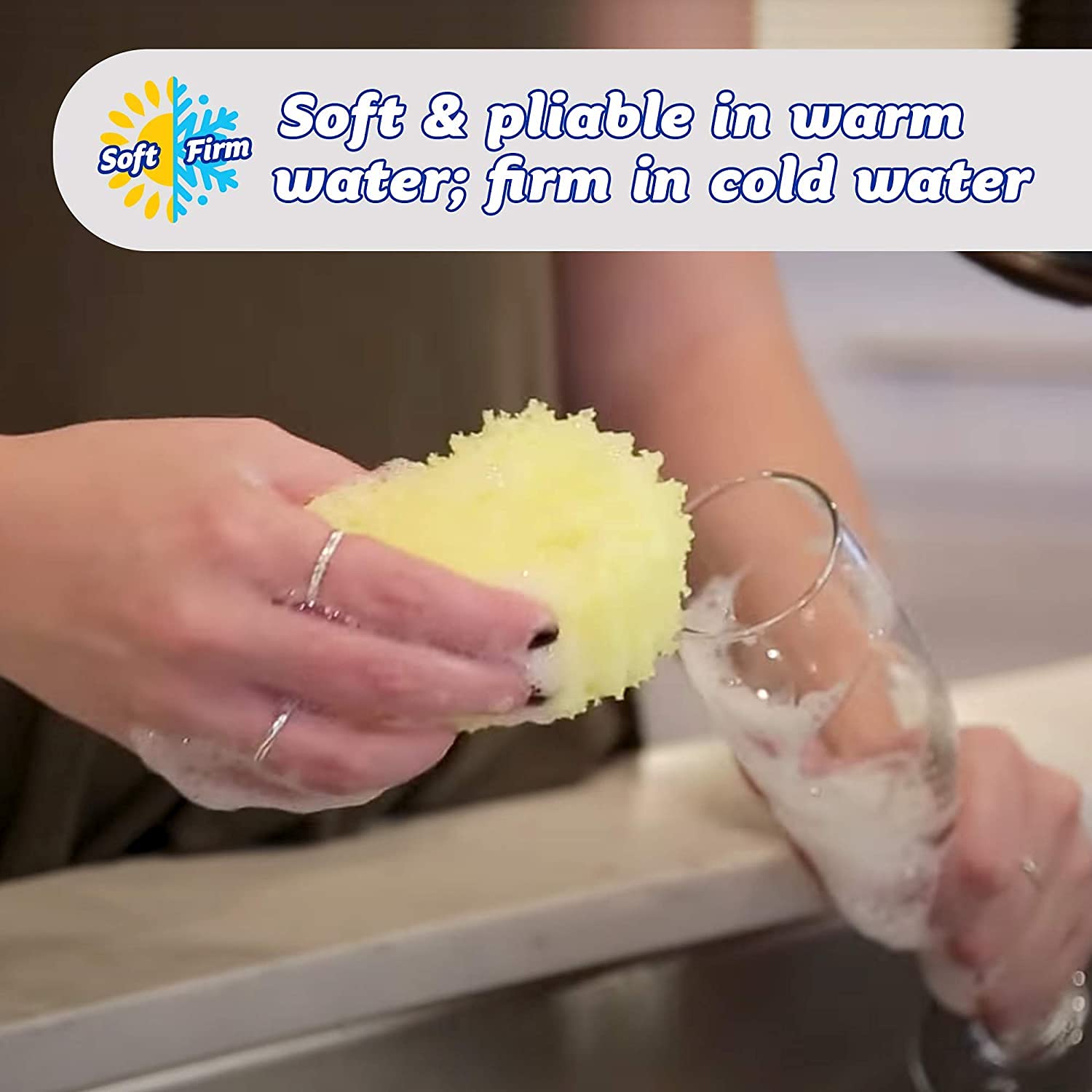 Scrub Daddy The Original Smiling Scrubbers Rengöringssvampar, Gul, Paket med 4