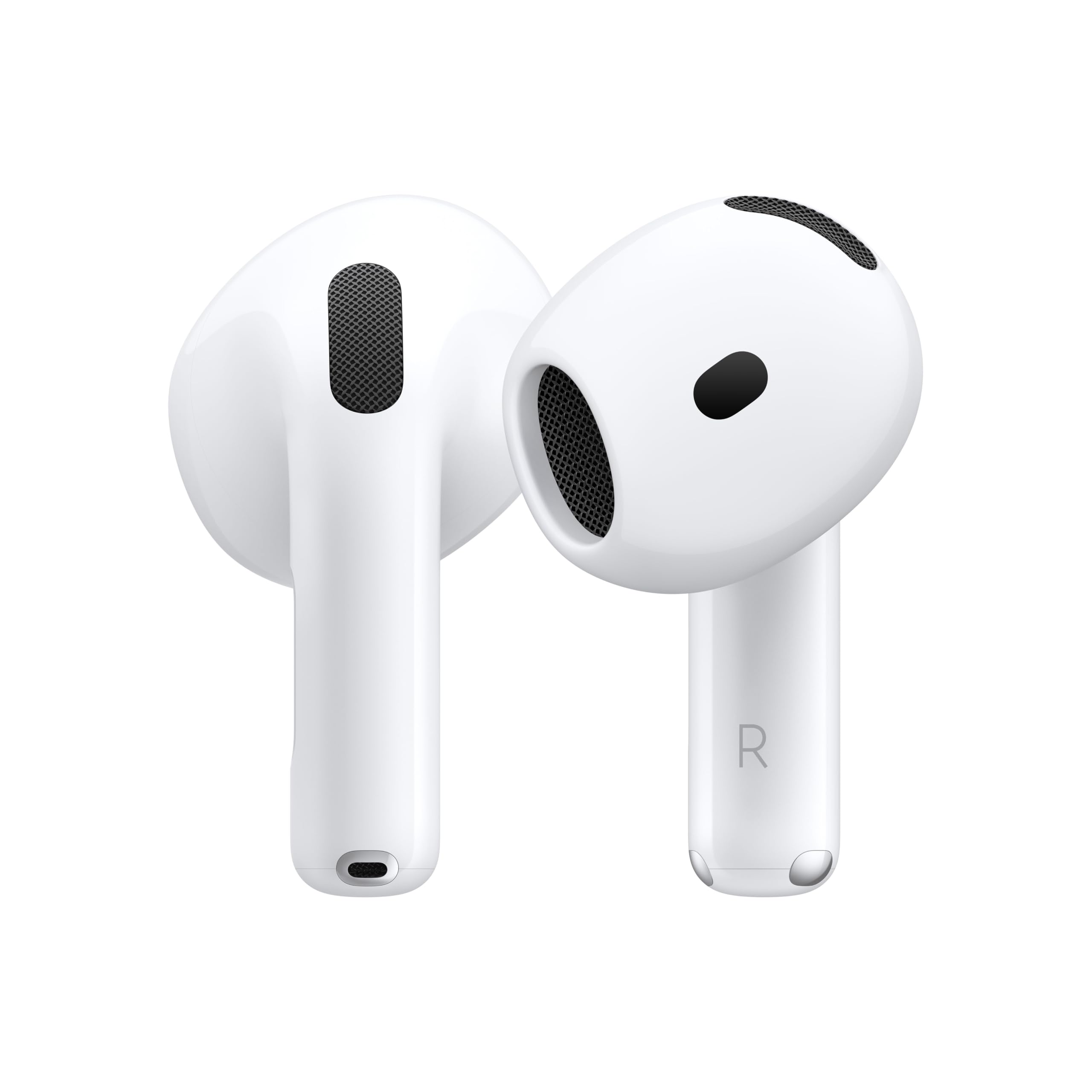 Apple AirPods 4 med Bluetooth-hörlurar, adaptivt ljud, transparens, personanpassat rumsligt ljud, laddningsetui med usb-c, trådlös laddning, H2- chip