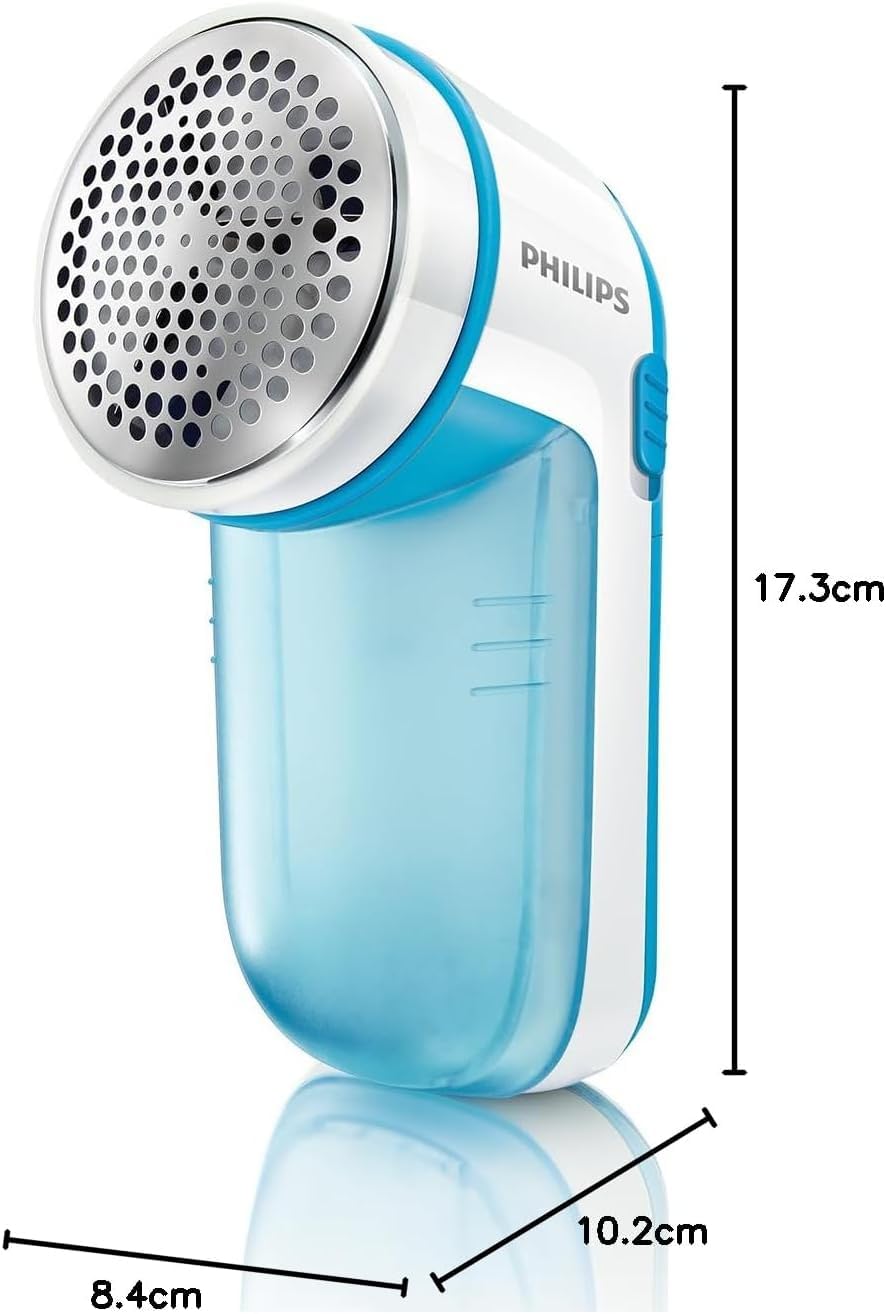 Philips Noppborttagare – med Stort Knivhuvud, Roterande Blad på 8 800 RPM, För Alla Tygtyper, Enkel Tömning, Höjdjustering, Batterier och Rengöringsborste (GC026/00)