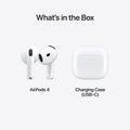 Apple AirPods 4 med Bluetooth-hörlurar, adaptivt ljud, transparens, personanpassat rumsligt ljud, laddningsetui med usb-c, trådlös laddning, H2- chip