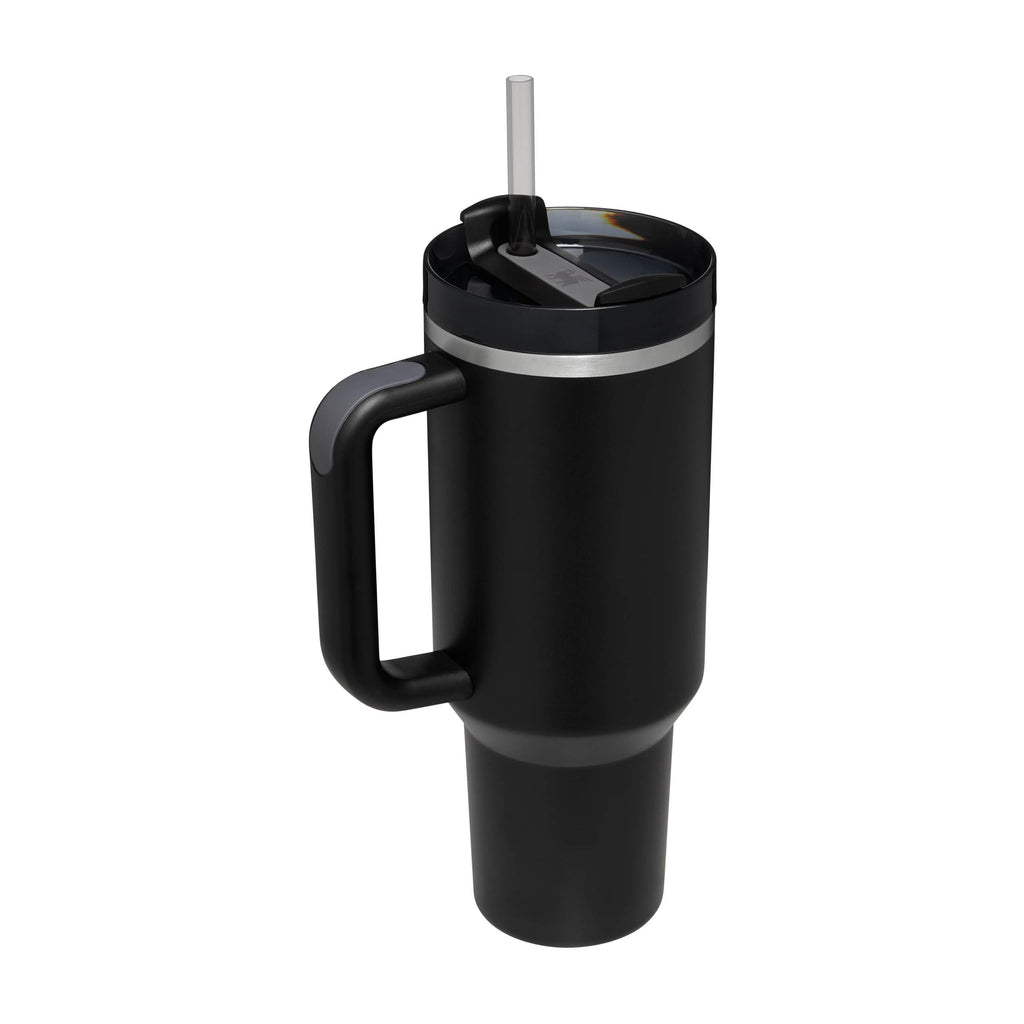 Stanley 1913 Quencher H2.0 Flowstate Tumbler 1.2L - Kallt I 11 Timmar - Iced I 48 Timmar - Kopp Med Halm, Handtag Och Lock - Diskmaskin Säker - Resemugg För Kall Dryck - Black Tonal