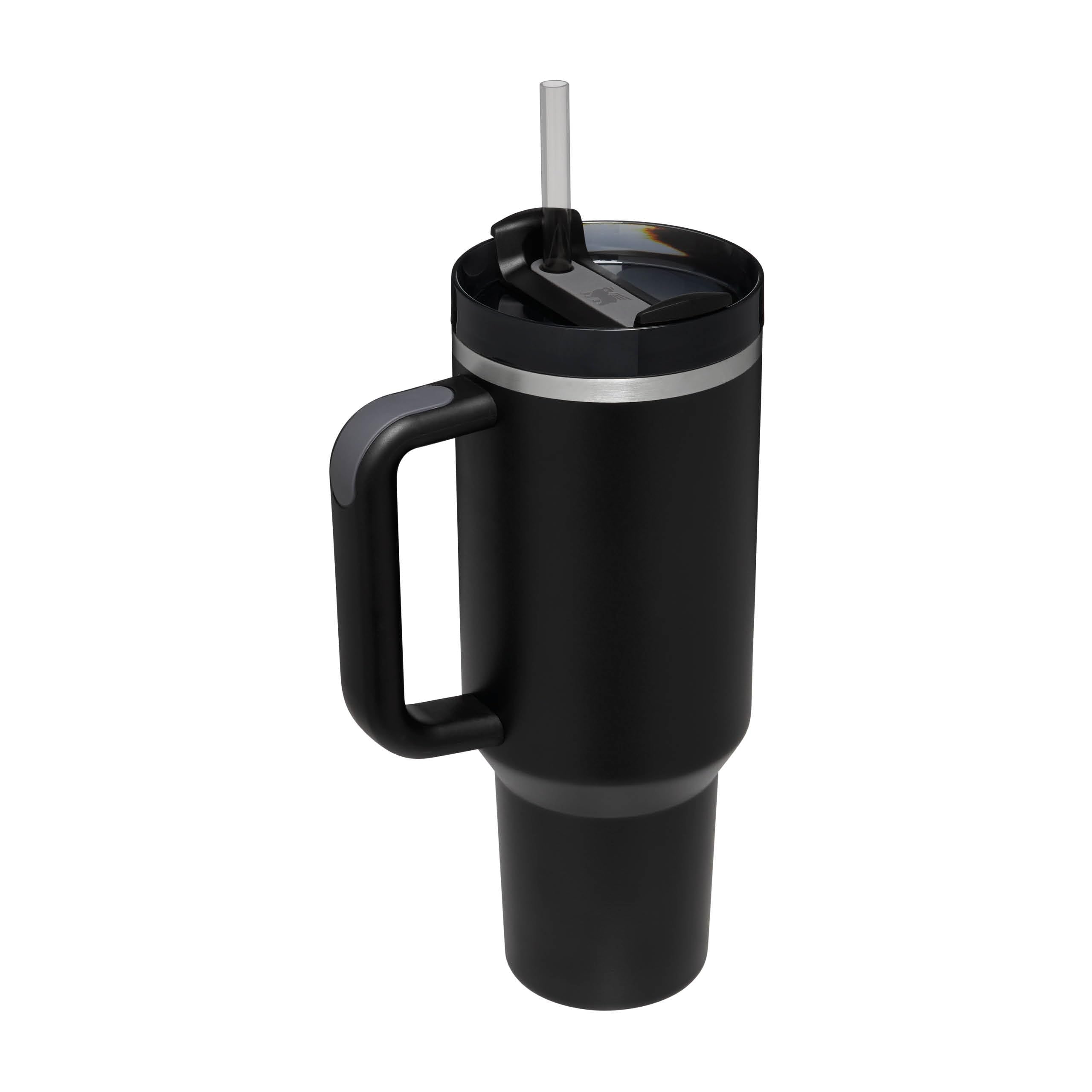 Stanley 1913 Quencher H2.0 Flowstate Tumbler 1.2L - Kallt I 11 Timmar - Iced I 48 Timmar - Kopp Med Halm, Handtag Och Lock - Diskmaskin Säker - Resemugg För Kall Dryck - Black Tonal