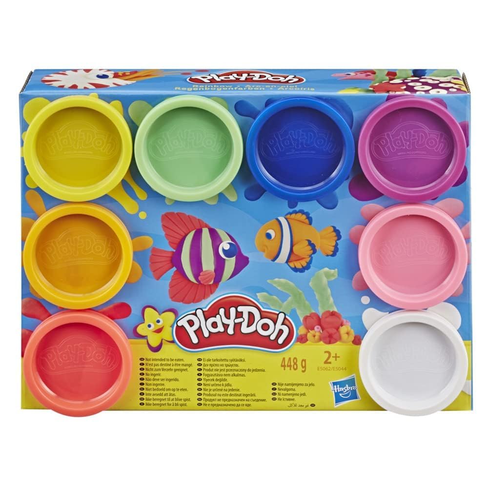 Play-Doh 8-Pack Rainbow, giftfri modellera med 8 färger