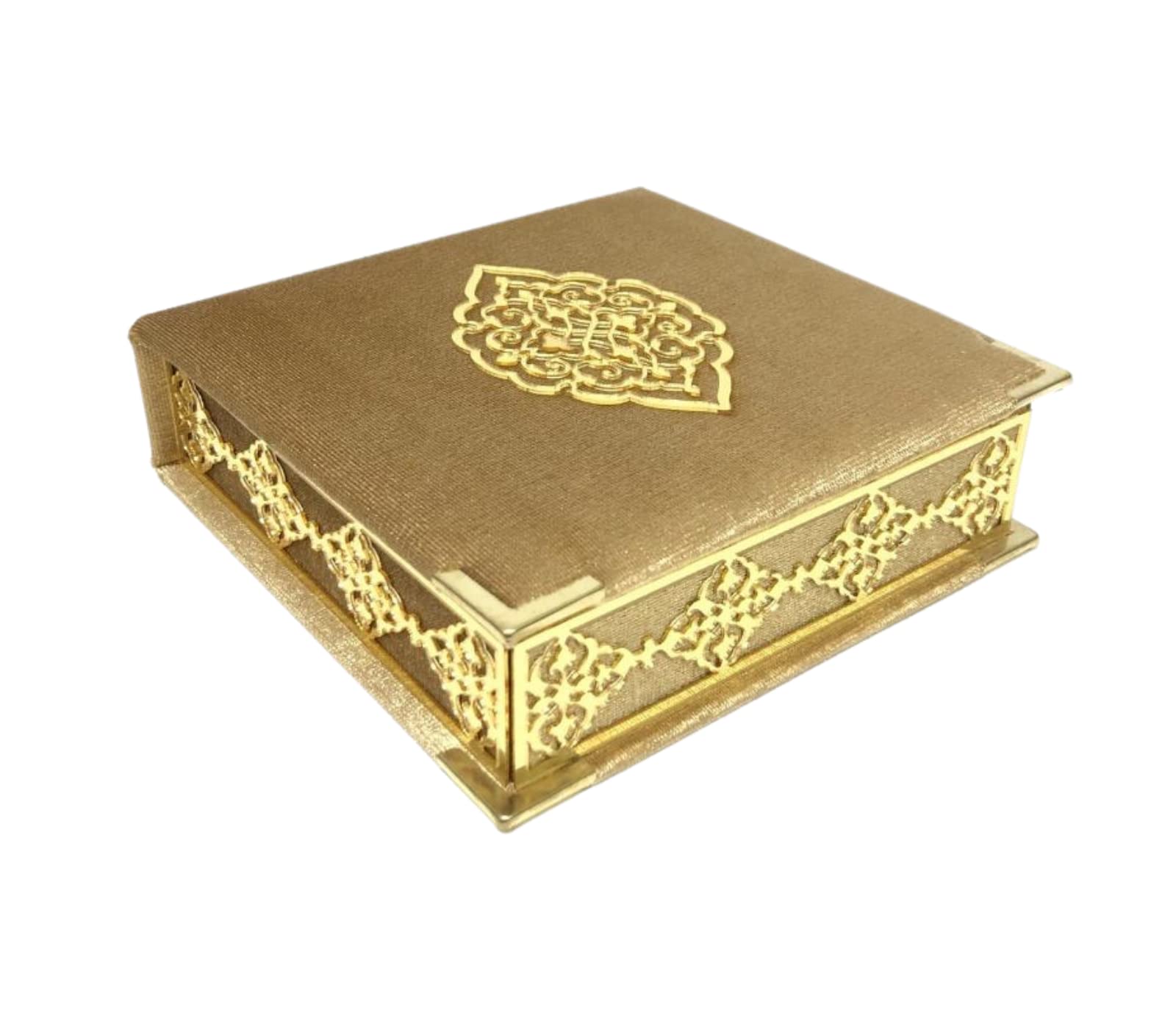 Prien Sammet Koran islam Tesbih-set, elegant bärbar låda, muslimsk heminredning med kvinnor, Qur'an, muslimsk radband för moské, bad, Umrah (guld)