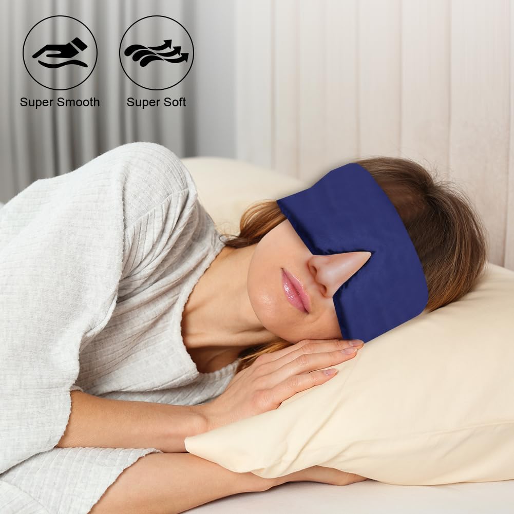 ACWOO Silk Sleep Mask, Super Soft And Comfortable Silk Eye Mask, Light-Blackout Sleep Aid Eye Mask, Blocks Light Eye Sleep Shade Cover For Men, Women, Nap, Travel, Gifts, Meditation, Shift Work