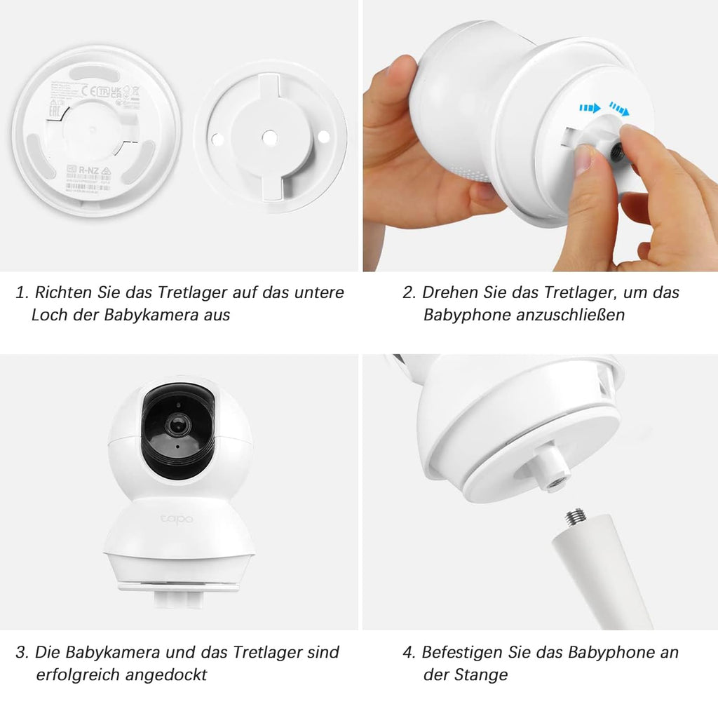 1 set kamerahållare för Tapo C200/C210/C211/C212/C220/C225/C201/C202/C222/C230, babymonitorhållare, flexibelt stativ för babymonitor, inomhusövervakning, babykamera