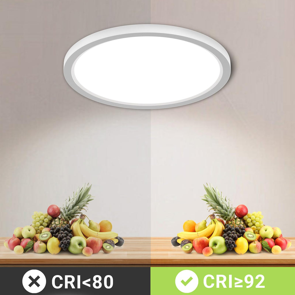 LQWELL® Taklampa LED Taklampa, IP44 Vattentät Badrumslampa Rund Platt 18W 6000K 1980LM Tunn För Vardagsrum Badrum Sovrum Kök Källare Kontor, 220 * 24mm