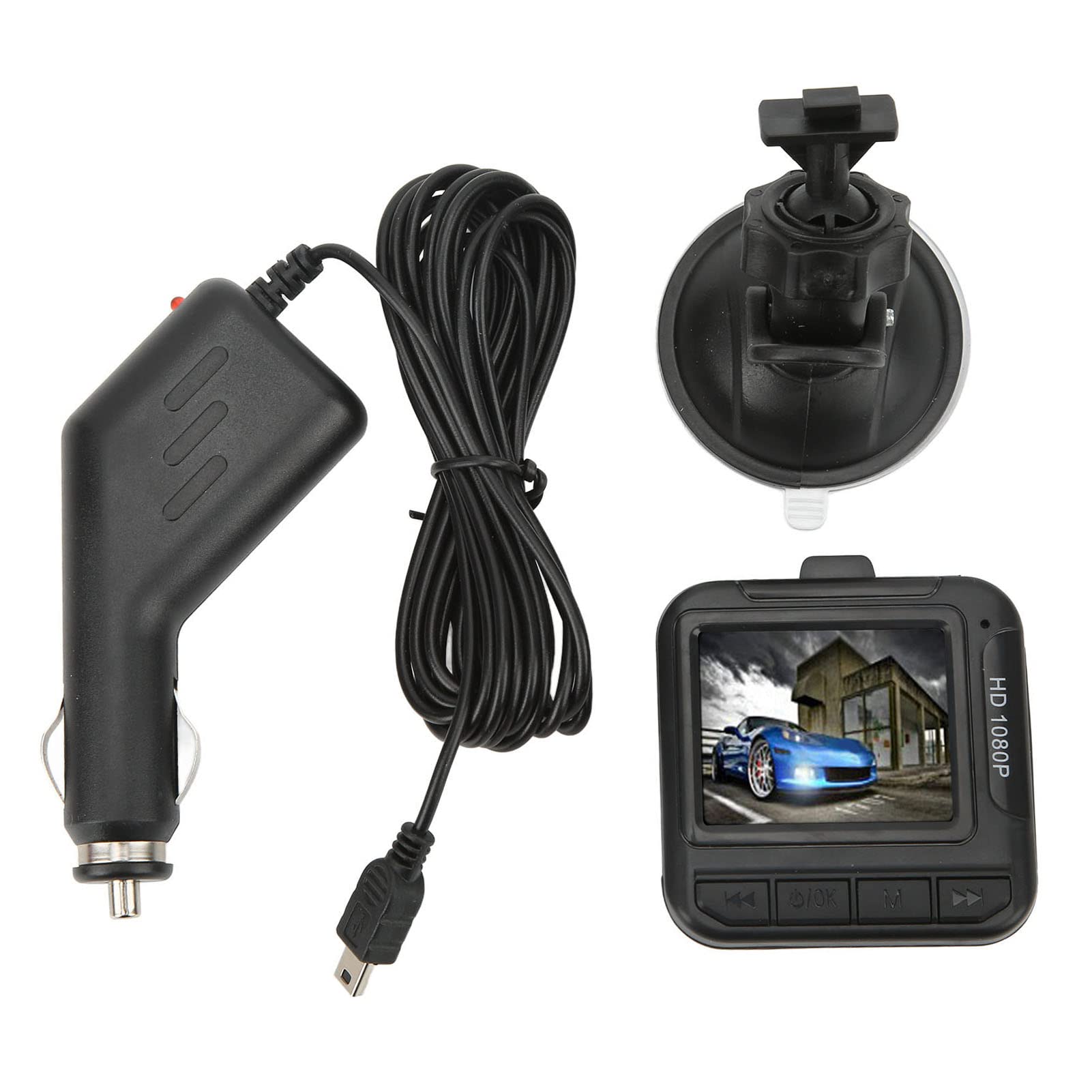 Dash Cam, 1080P Full HD Car DVR Dashboard Camera Video Recorder, 1,6-tums Färgskärm, Rörelsedetektering och Slinginspelning, för Bil, Lastbil, Taxi
