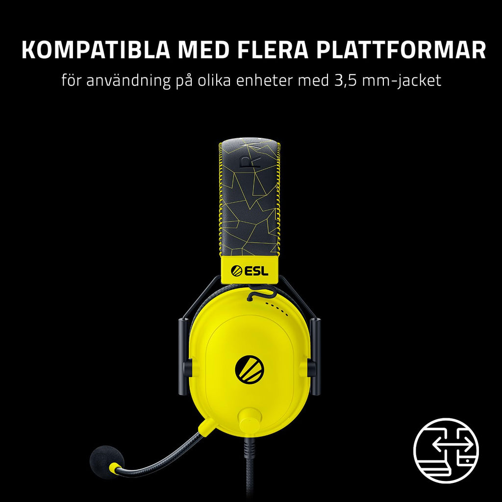 Razer Blackshark V2 - Premium e-sportheadset med USB-ljudkort (TriForce 50 mm drivrutin, HyperClear Cardiod-mikrofon, avancerad passiv brusreducering, THX Spatial Audio) ESL