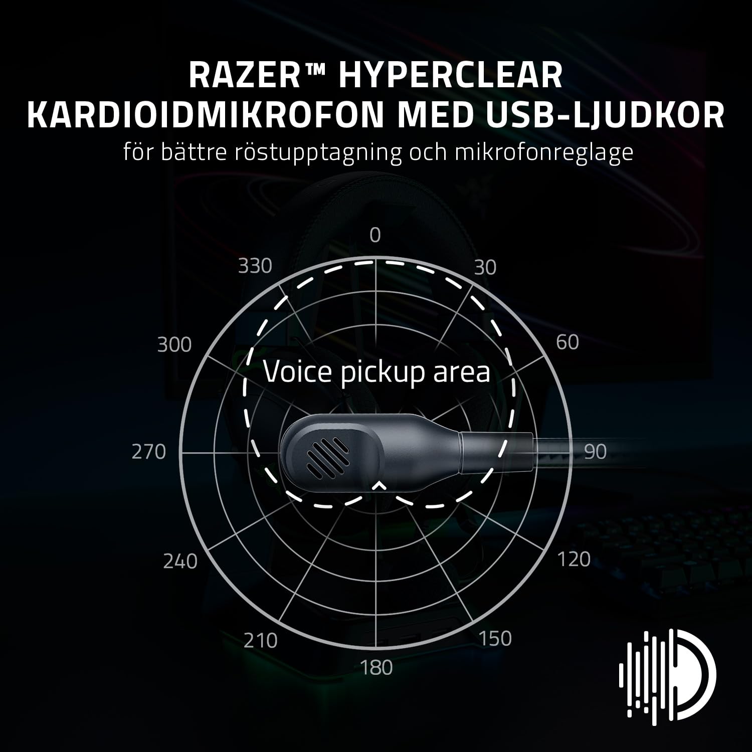 Razer Blackshark V2 - Premium e-sportheadset med USB-ljudkort (TriForce 50 mm drivrutin, HyperClear Cardiod-mikrofon, avancerad passiv brusreducering, THX Spatial Audio) ESL