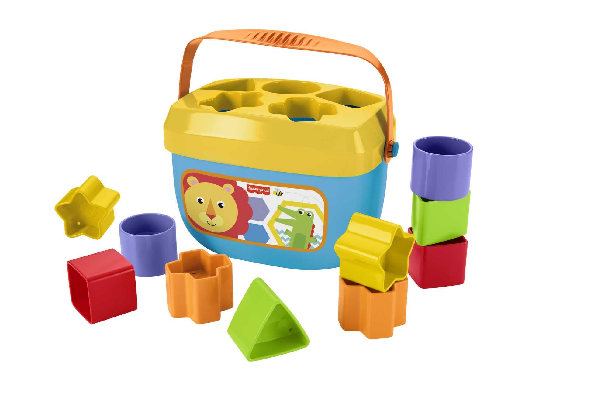 Fisher-Price Baby's First Building Blocks, babyleksak från 6 månader, 9 månader, plug-in-spel från 1 år, motorikleksak från 6 månader, sorteringsspel för baby med sorteringslåda, FFC84