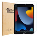 TopEsct 2-pack skärmskydd för iPad 10,2 tum, härdat glasfilm för Apple iPad 2021 2020 2019 (9:e / 8:e generationen), 9H hårdhet, ultraklar, anti-repor, för iPad 7/iPad 8/iPad 9