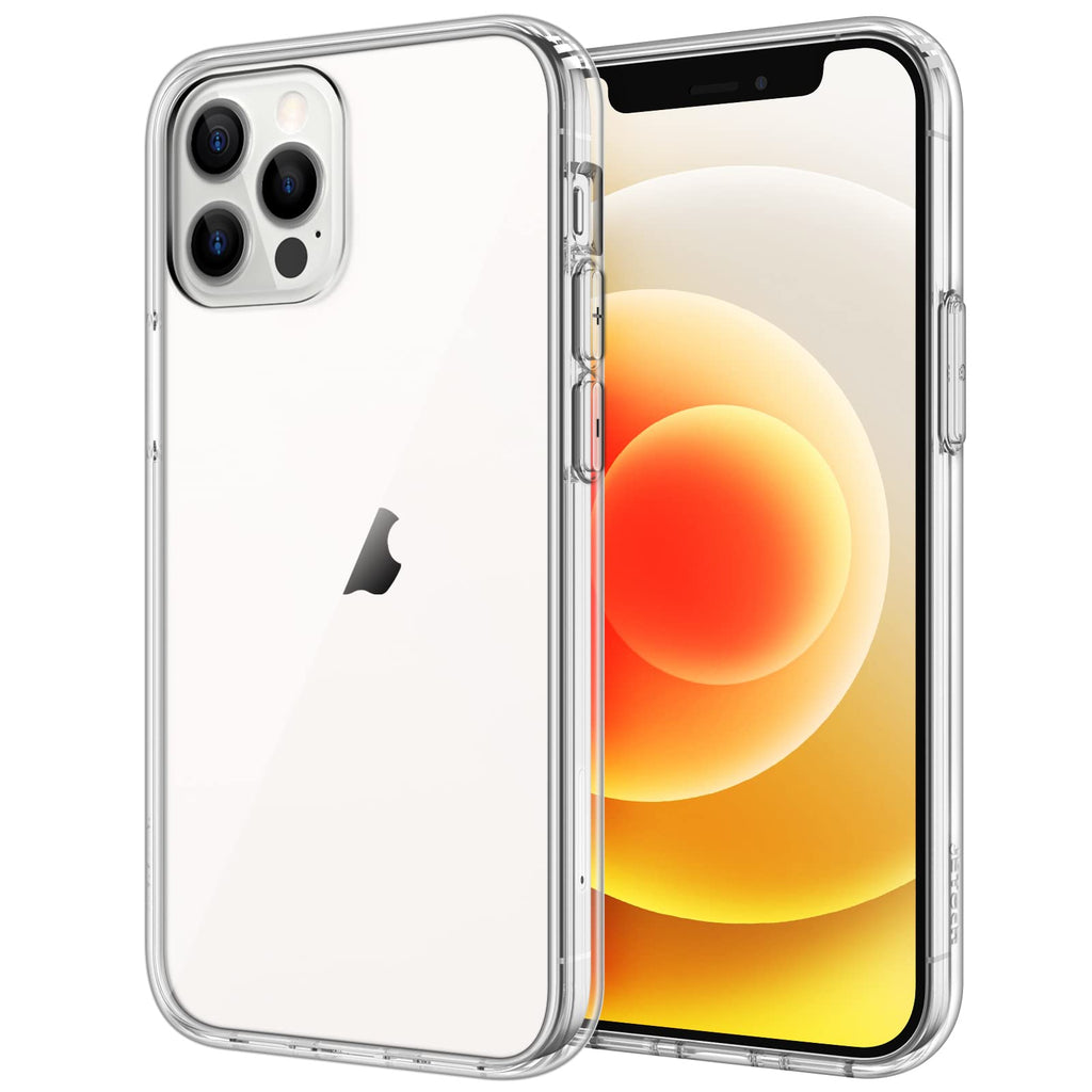 JETech Skal för iPhone 12/12 Pro 6,1 Tum, Anti-Gulning Stötsäkert Bumper Case, Repfri Klar Tillbaka (Transparent)