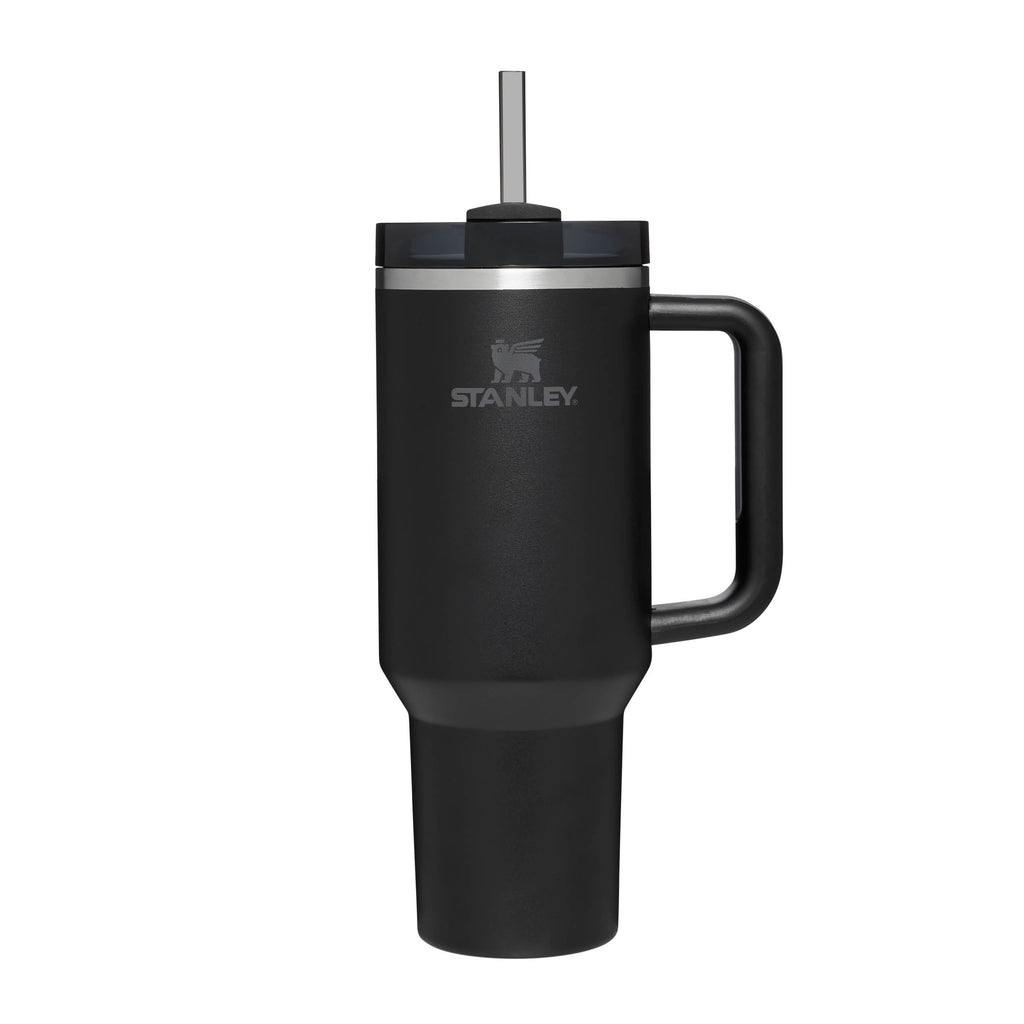 Stanley 1913 Quencher H2.0 Flowstate Tumbler 1.2L - Kallt I 11 Timmar - Iced I 48 Timmar - Kopp Med Halm, Handtag Och Lock - Diskmaskin Säker - Resemugg För Kall Dryck - Black Tonal