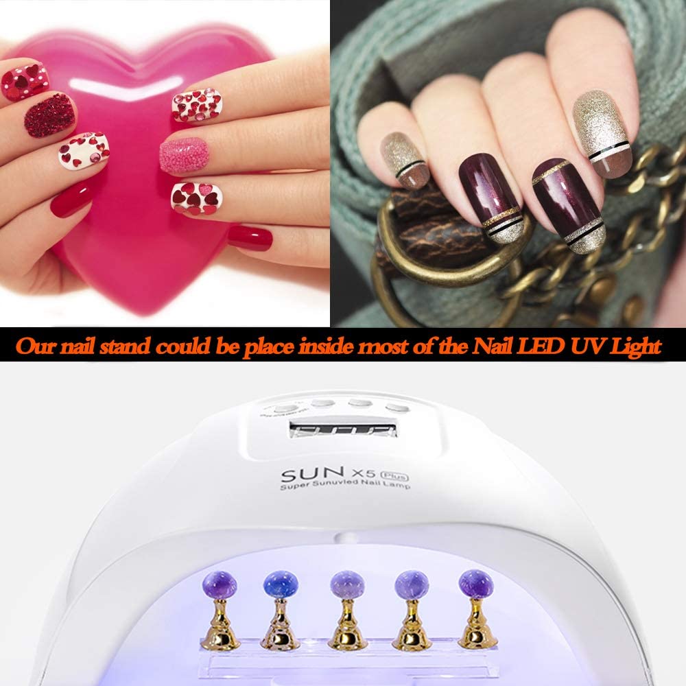 Magnetisk hållare för falska naglar, set med nagelkonstställ, akrylnageldisplay, övningsstativ, hållare för nageltippar, nagelövningsställ, nagelkonststativ för att göra egna naglar, 2 st