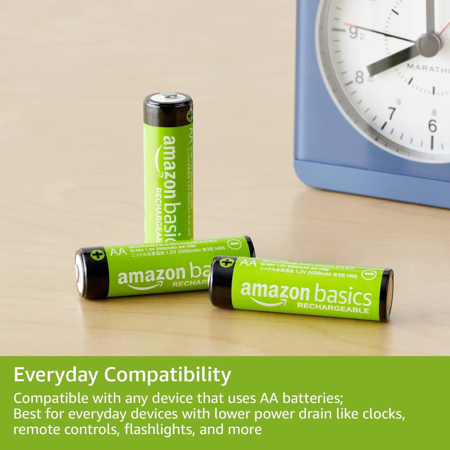 Amazon Basics Uppladdningsbara AA-batterier, NiMh, förladdade, 8-pack (utseendet kan variera)