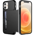 JETech Plånbok Skal för iPhone 12/12 Pro 6,1 Tum med Korthållare, Dual Layer Stötskyddad Skyddande Telefon Wallet Case with Card Holder, Glidande Dold Spår (Svart)