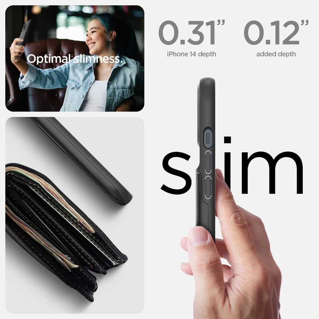 Spigen för iPhone 14 Skal Slim Armor CS Case -Zwart