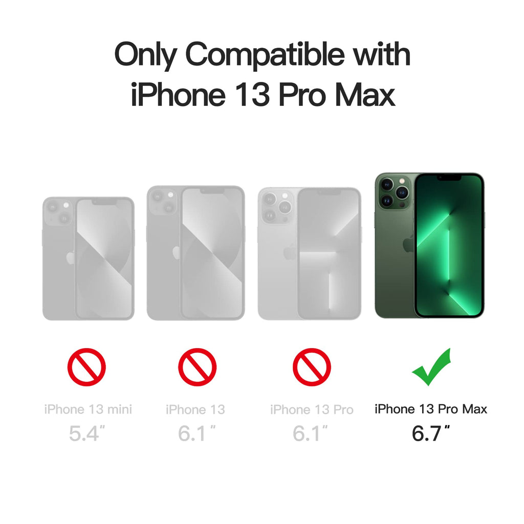 JETech Magnetisk Skal för iPhone 13 Pro Max 6,7 Tums Kompatibelt med MagSafe, Genomlysande Matte Tillbaka med Full Kameralinsskydd Smal Stötsäker Case (Midnattsgrön)
