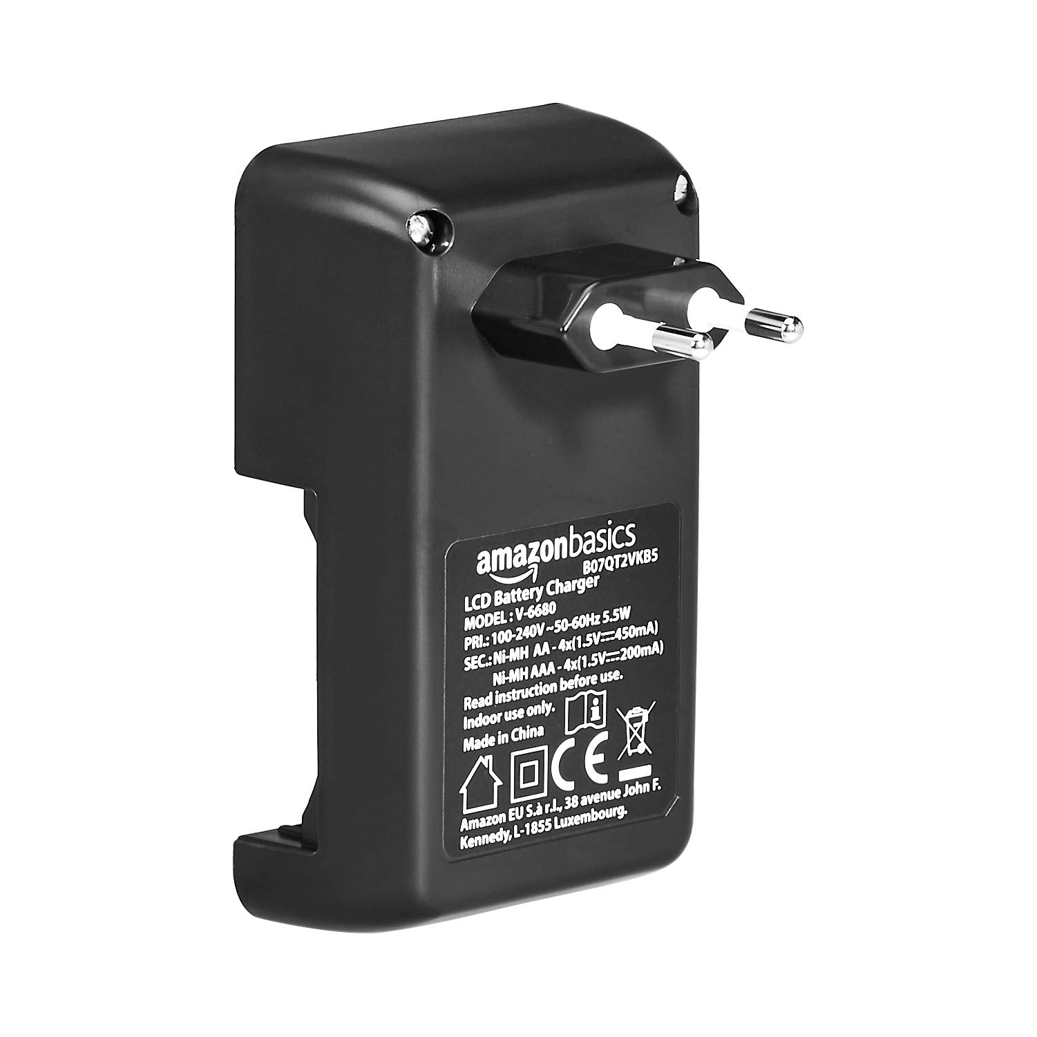 Amazon Basics batteriladdare för Ni-Mh AA-/AAA-batterier