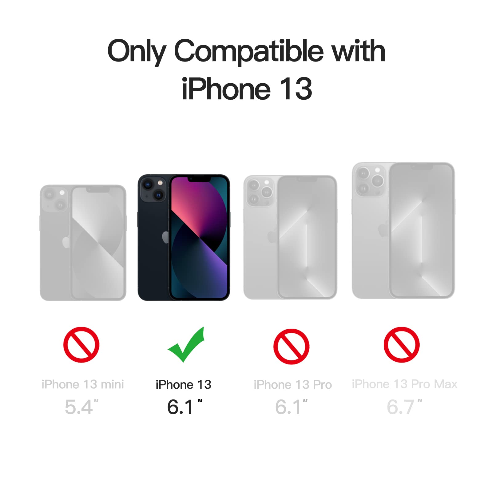 JETech Magnetisk Skal för iPhone 13 6,1 Tums Kompatibelt med MagSafe, Genomlysande Matte Tillbaka Smal Stötsäker Case (Svart)