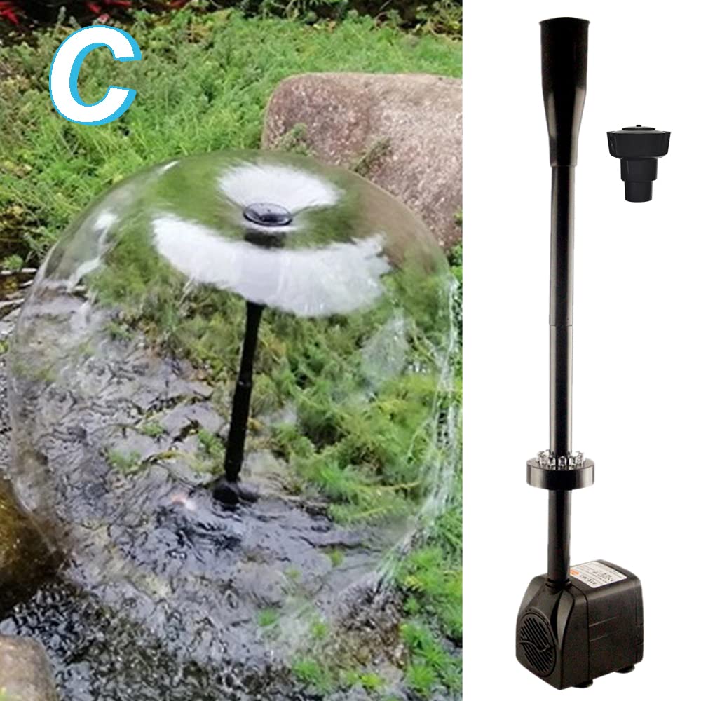 Utomhuspump, dränkbar fontän pump, fiskdamm pump, tyst dränkbar akvarium, vattenpump 220 V, kraftfull utomhusdekoration trädgård med LED och munstycken 750L/H 15W