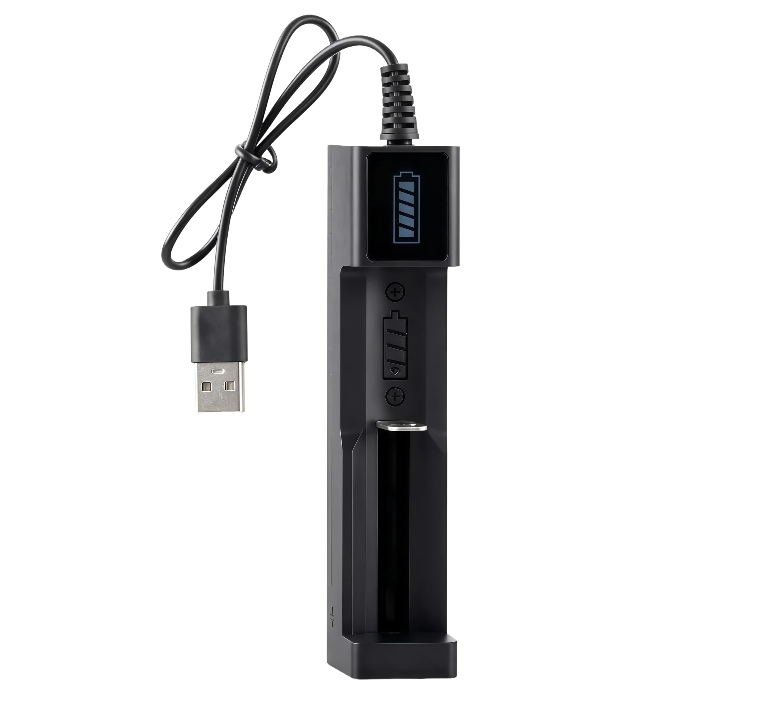 Chargeur USB pour Batteries 18650/17670 / 14500/16340 | Chargeur à un Emplacement pour Batteries 3.7V