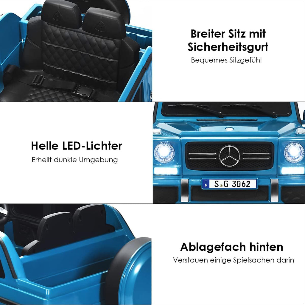COSTWAY Elektrisk bil för barn, Mercedes-Benz Maybach, 12 V elektrisk barnbil med musik, tuta och LED-lampor, elektrisk bil 2,5–5,5 km/h, inkl. 2,4 G-fjärrkontroll, för barn från 3 år (blå)
