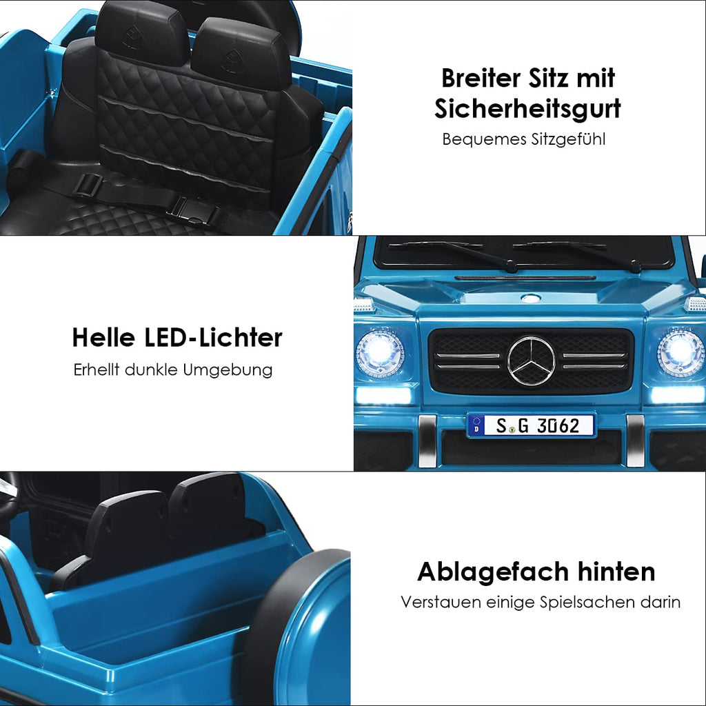 COSTWAY Elektrisk bil för barn, Mercedes-Benz Maybach, 12 V elektrisk barnbil med musik, tuta och LED-lampor, elektrisk bil 2,5–5,5 km/h, inkl. 2,4 G-fjärrkontroll, för barn från 3 år (blå)