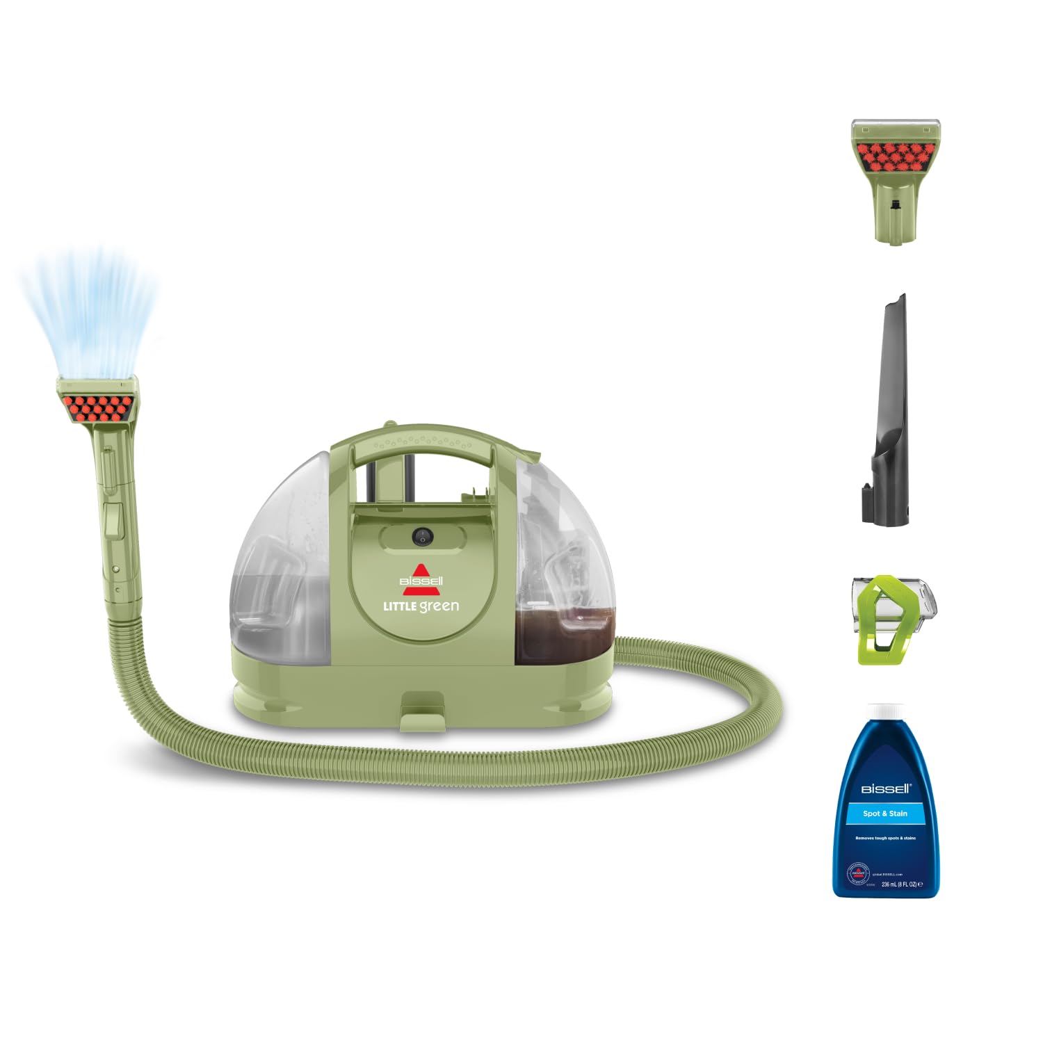 BISSELL Little Green, Dammsugare Tvätta Mattor, Mattvätt för Dagliga Fläckar och Smuts, Kraftfull Klädseltvätt, Våtdammsugare för Mattor, Bilar, Soffor, Madrasser och Mer, Kraftfull 340W Motor, 4098N