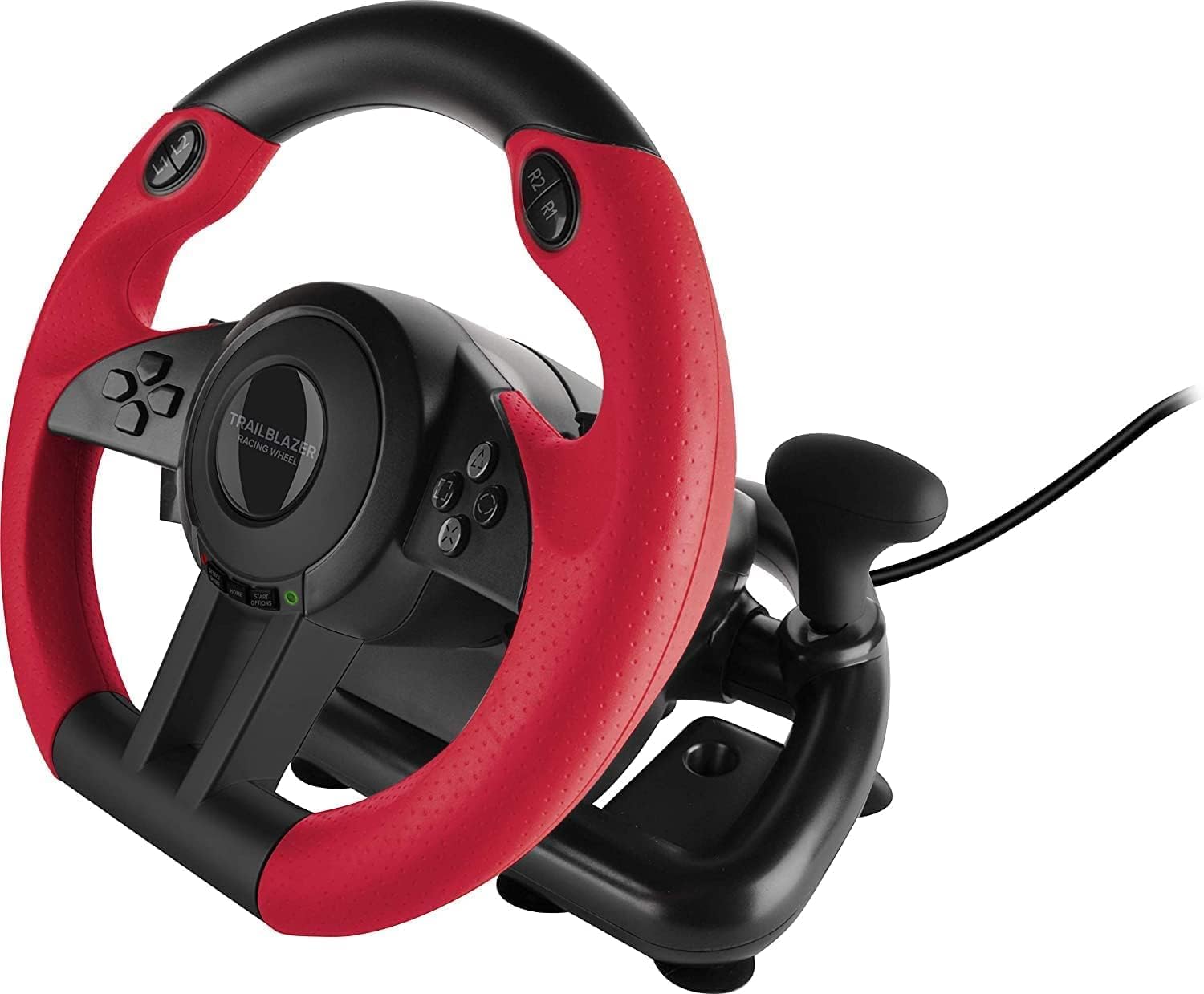 Speedlink TRAILBLAZER Racing Wheel – ratt för PS3/PS4, Xbox Series X/S/One, Nintendo Switch och PC, växlingspaddlar och växelspak, justerbara pedaler, svart-röd