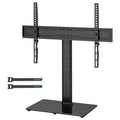 BONTEC Universellt Bordsskiva Piedestal TV Stativ med Fäste för 26"-65" LCD/LED/Plasma-TV – Höjdjusterbart Stativ med 8mm Härdat Glasbas och Kabelhantering–Stöder upp till 45kg och Max. VESA 600x400mm