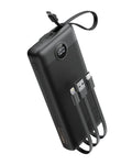 Power Bank 20000mAh Powerbank USB C mit 5 Ausgängen & 2 Eingängen VEEKTOMX Powerbank mit integrierten Kabeln Externer Handyakku Kompatibel mit iPad, iPhone16/15, Samsung, Huawei, Google Pixel usw.