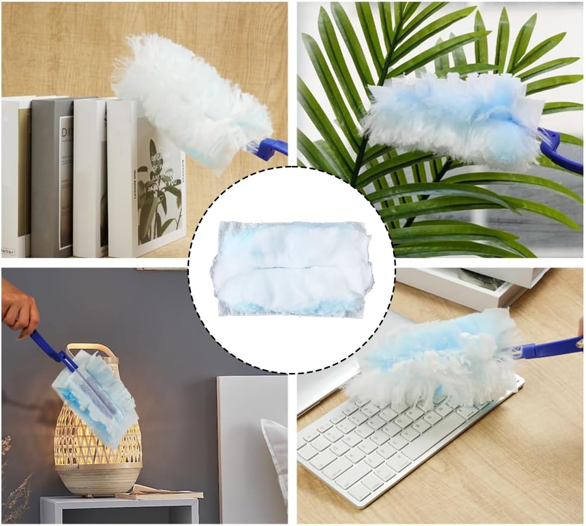 Förpackning med 20 Feather Duster Magnet Duster för rengöring av djurhår, damm och smuts