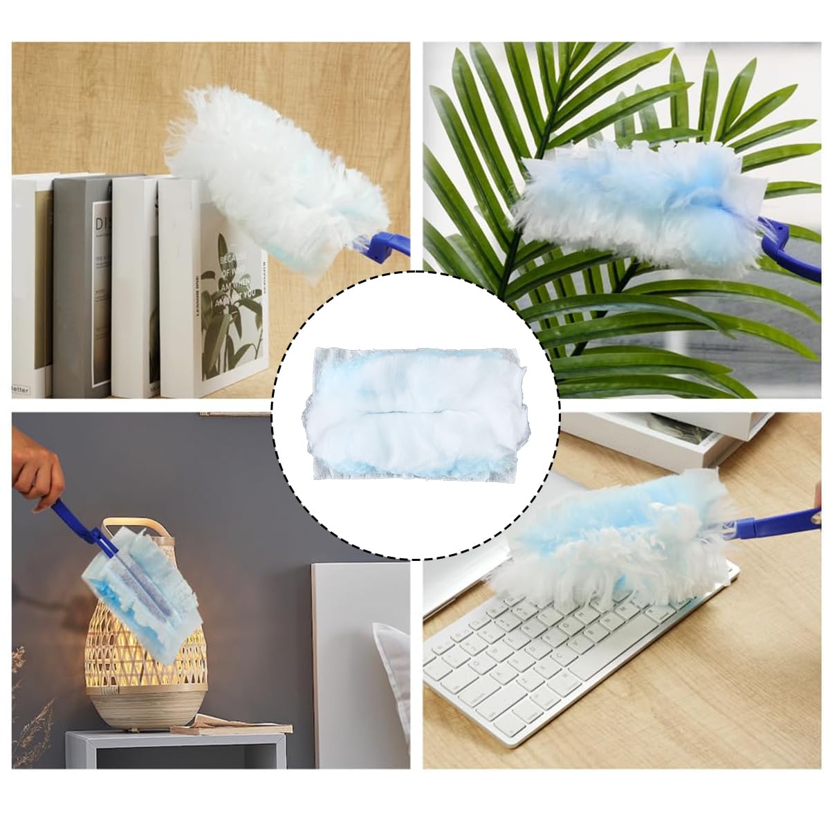 Förpackning med 20 Feather Duster Magnet Duster för rengöring av djurhår, damm och smuts