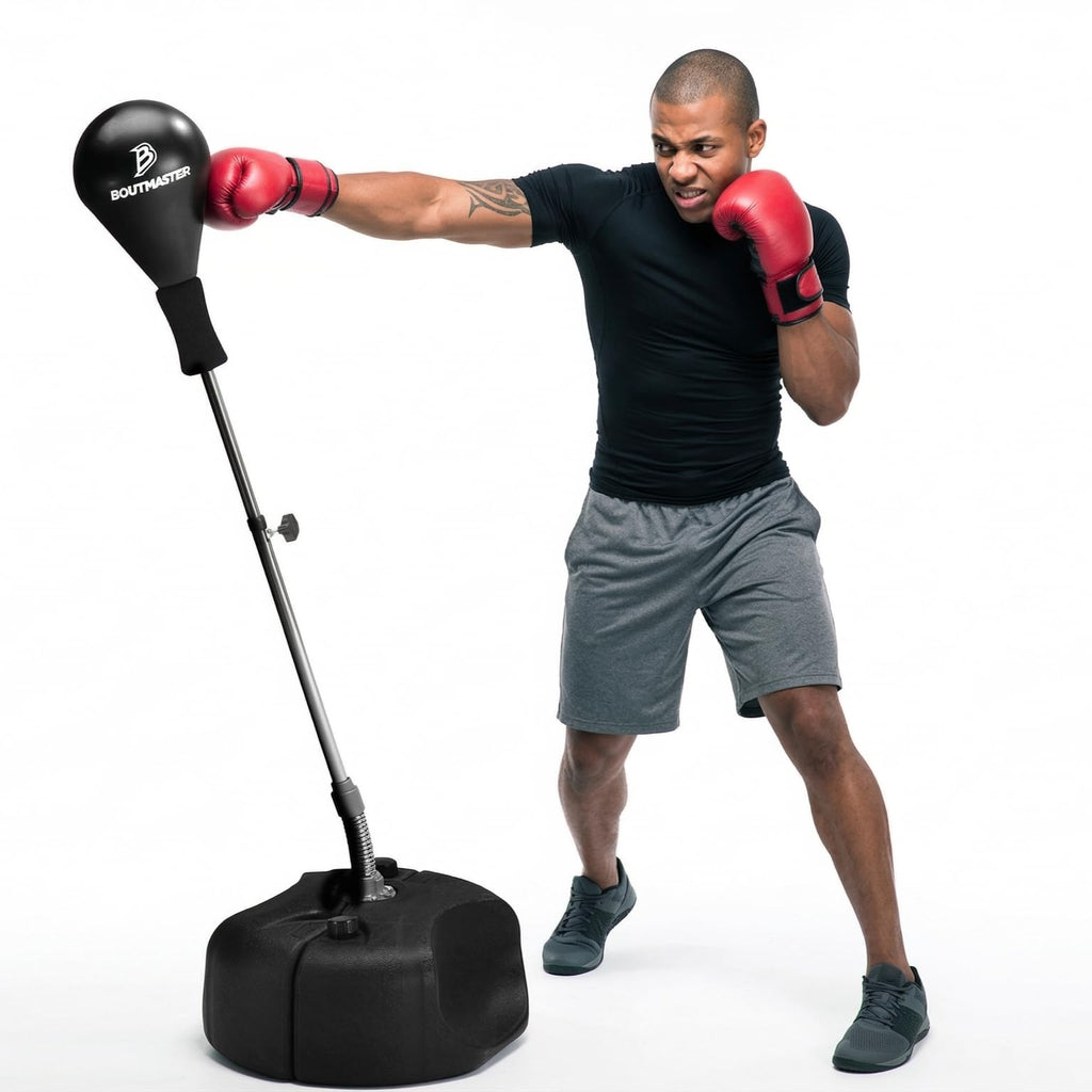 Boxningssäck med stativ, för barn och vuxna, justerbar höjd – fristående boxningsväska – perfekt för MMA-träning, stressavlastning och fitness