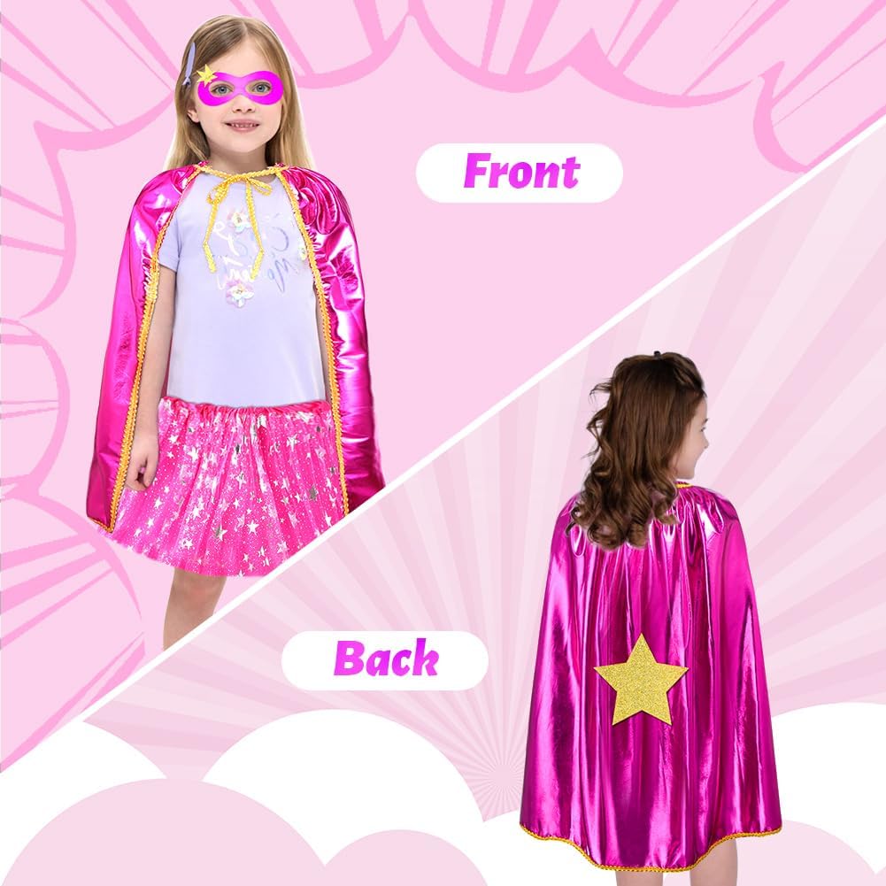 AUYAO Superhjälte cape kostym barn 2/3 st kort dubbelsidig kappa med mask halloween kostym barnkostym flicka pojke maskeraddräkt maskeradkostym karneval cosplay superhjältar cape barn