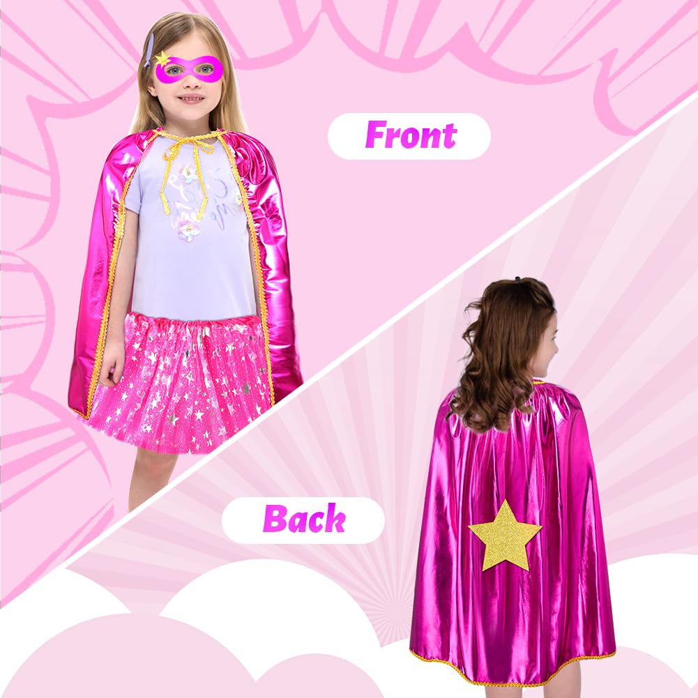 AUYAO Superhjälte cape kostym barn 2/3 st kort dubbelsidig kappa med mask halloween kostym barnkostym flicka pojke maskeraddräkt maskeradkostym karneval cosplay superhjältar cape barn