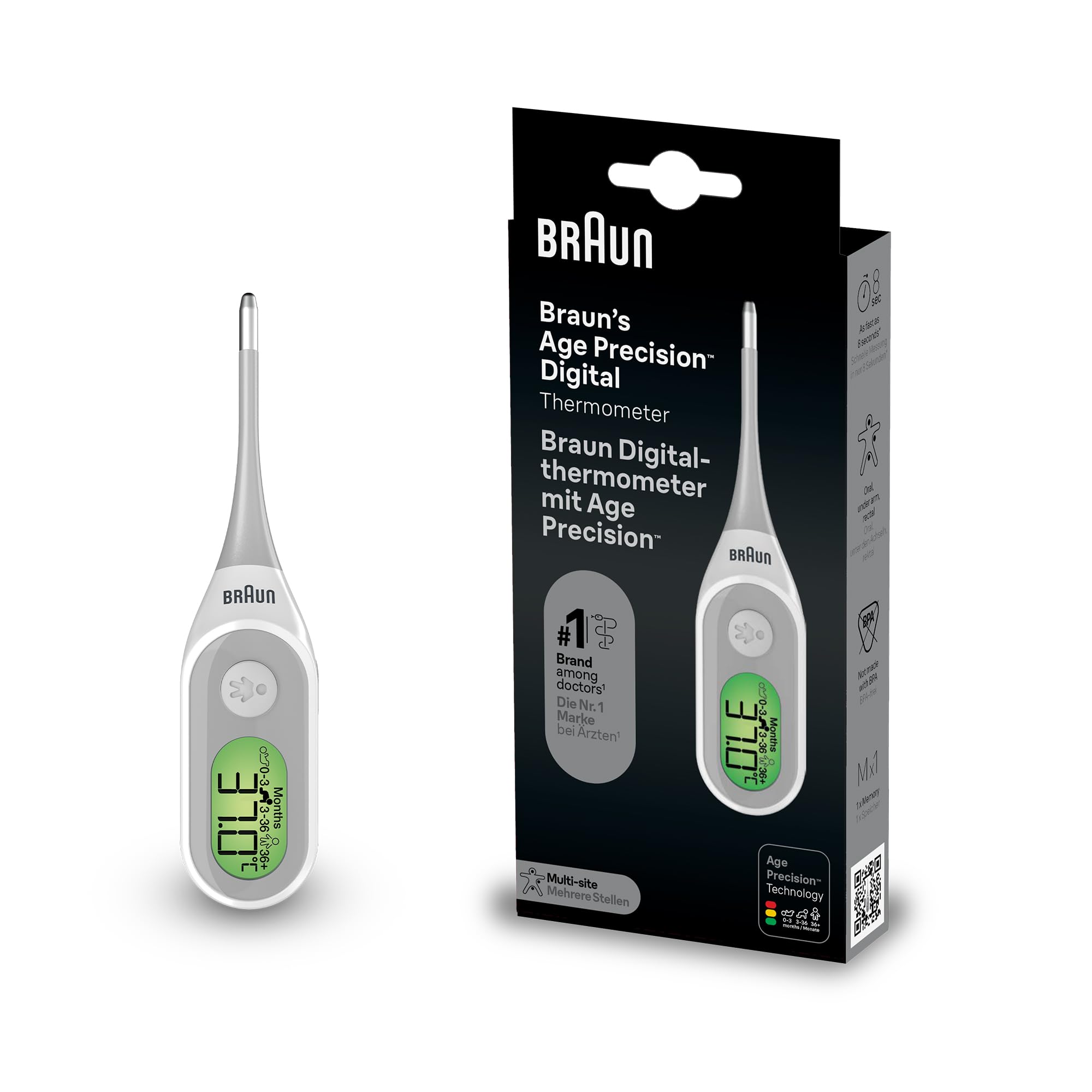 Braun Age Precision Termometer, Blå/Vit