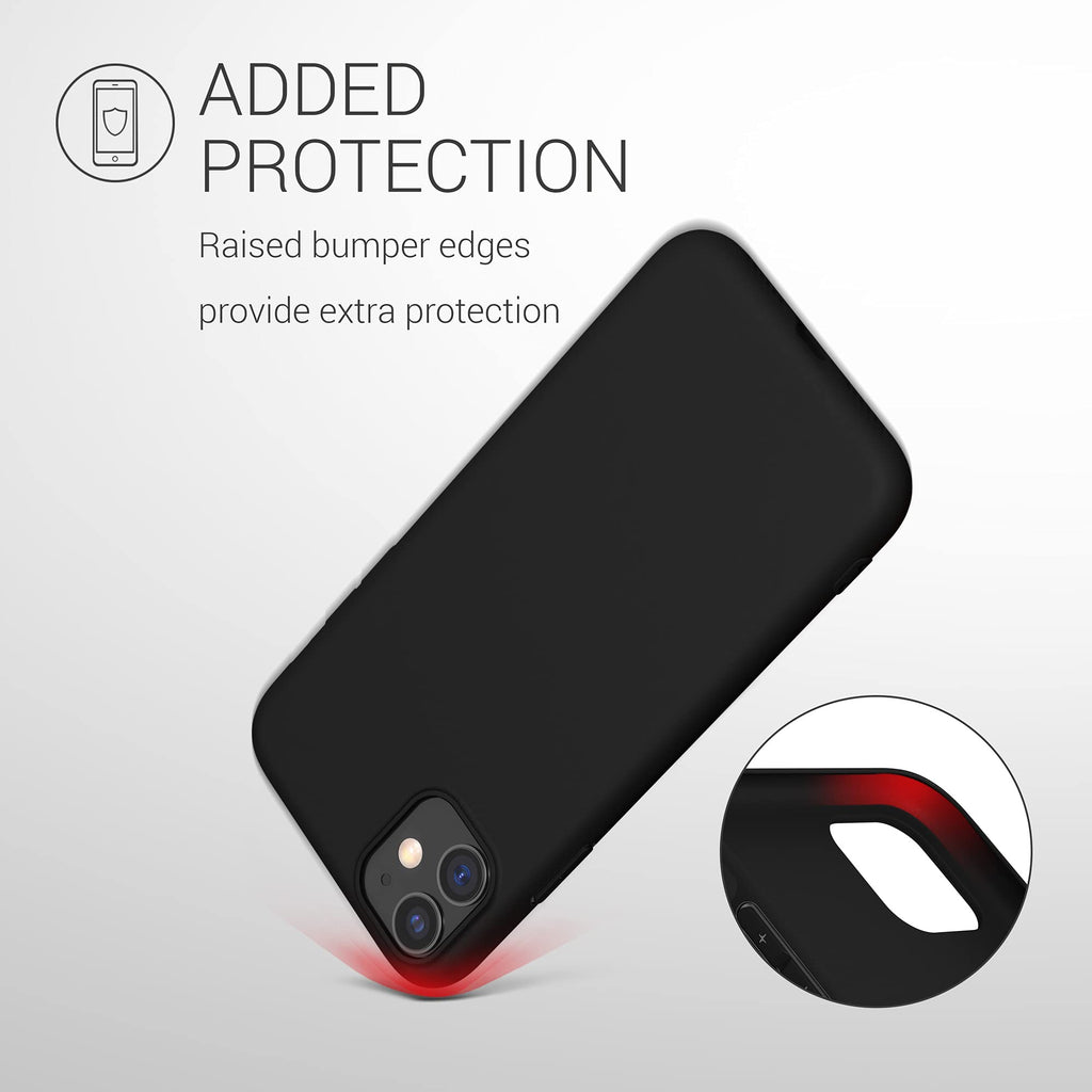 kwmobile Fodral kompatibelt med Apple iPhone 11 – silikonskal – mjukt mobiltelefonskal – mobiltelefonfodral i matt svart