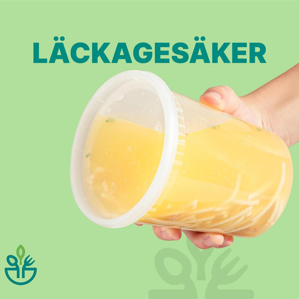 JoyServe Deli matförvaringsbehållare med lock – 48 set (24x946 ml & 24x473 ml), lufttäta BPA-fria plastbehållare för takeaway, diskmaskins- och mikrovågsugnsäkra