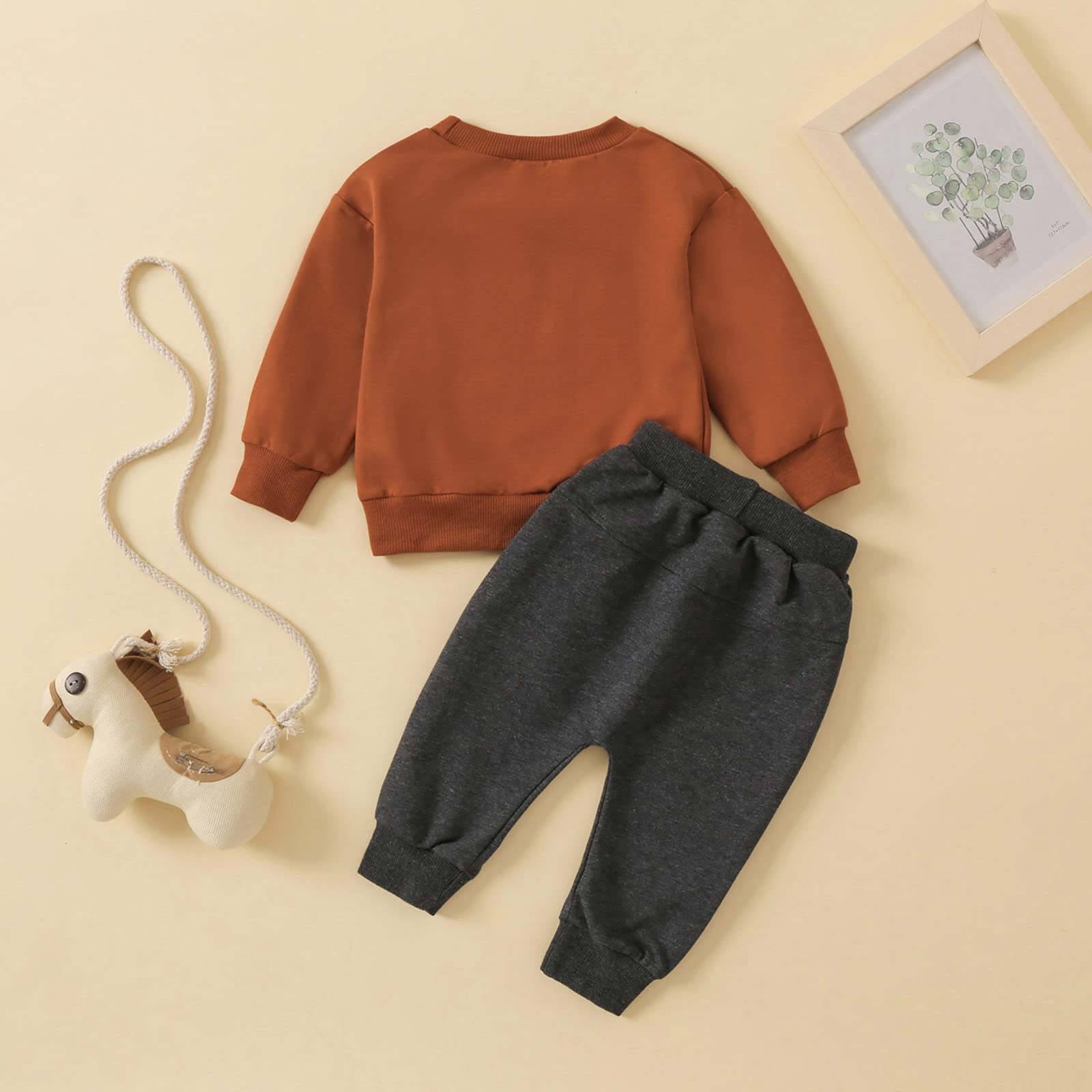 Baby Boy kläder set småbarn kläder set brev tryck tröja tröja byxor kläder baby träningsoverall långärmad T-shirt och byxor små barn
