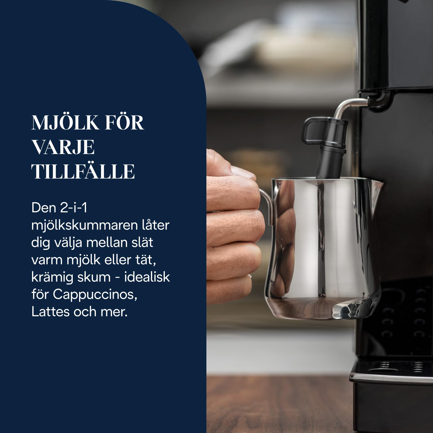 De'Longhi Magnifica S, Automatisk Kaffemaskin från Böna till Kopp, Espresso- och Cappuccinomaskin, ECAM22.110.B, Svart