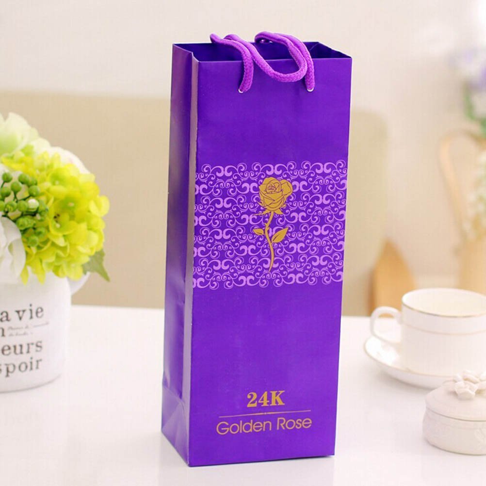 Binnan Alla hjärtans dag gåvor romantisk lång stam 24k guldfolie trim lång stam guld ros blomma med presentask, bukett med blomma till alla hjärtans dag, mors dag, bröllop heminredning