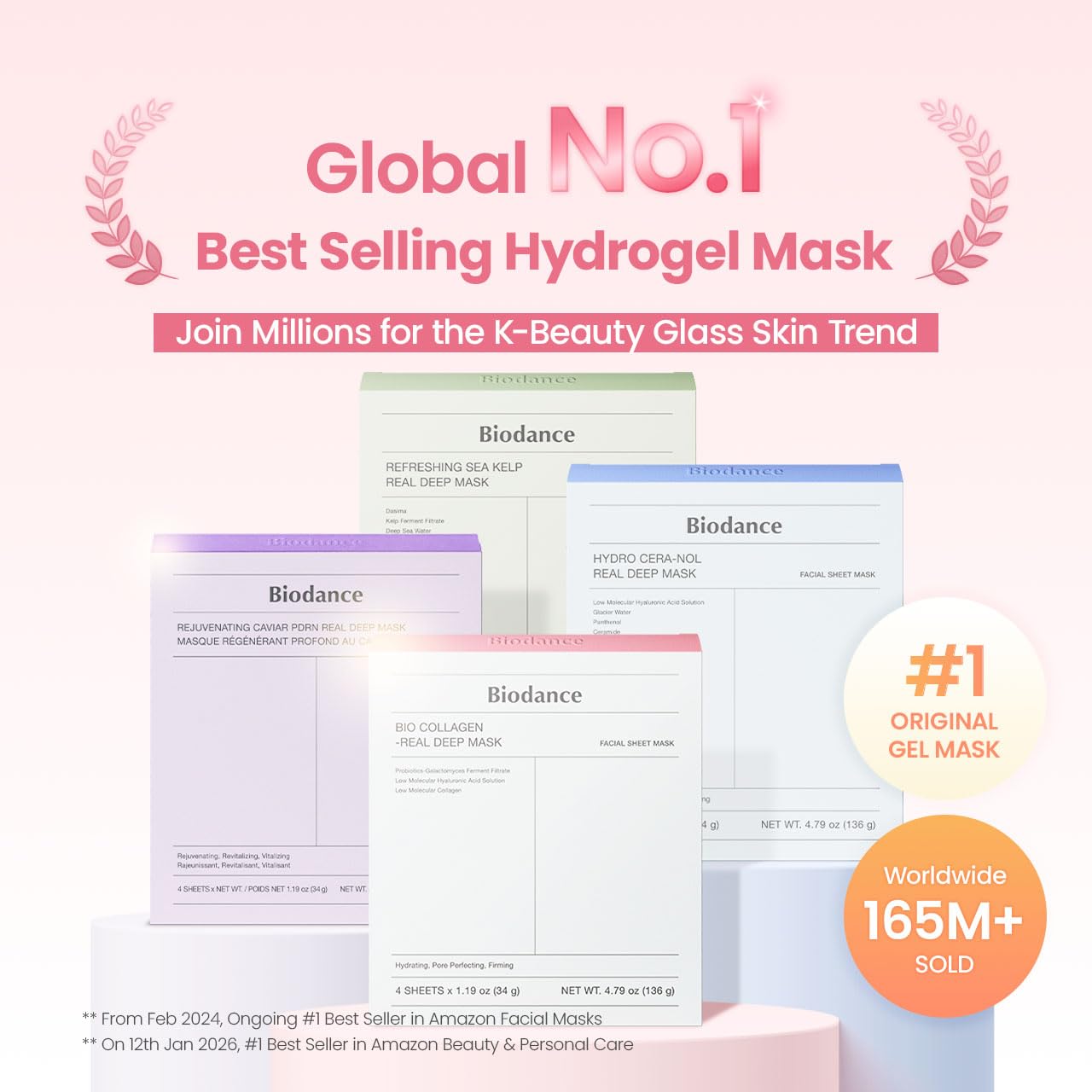 Biodance Organiska collage Real Deep Mask 4-pack – ansiktsmasker, ansiktsmask kvinnor, ansiktsmask, ansiktsmask, porförfining, rynkbehandling