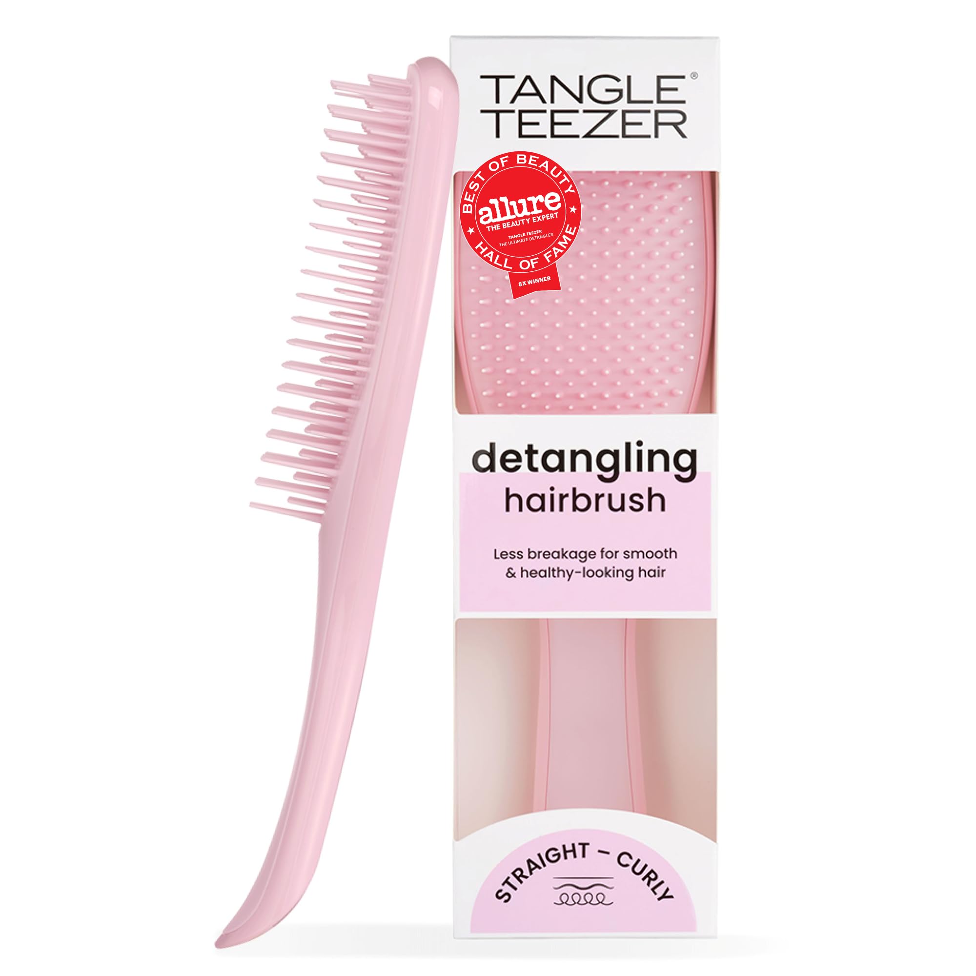 Tangle Teezer Ultimate Detangler hårborste – För vått och torrt hår – Detangling Brush för alla typer av hår – Borsttänder i två nivåer reducerar hårbrott och eliminerar knutar – Dämpad rosa